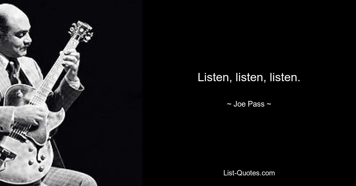 Hör zu, hör zu, hör zu. — © Joe Pass