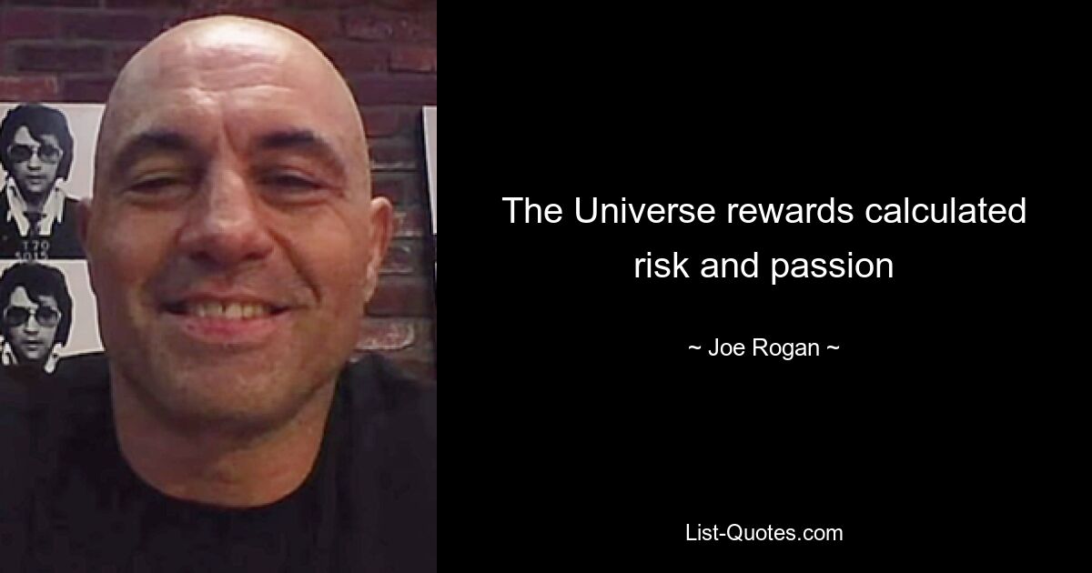 The Universe rewards calculated risk and passion — © Joe Rogan