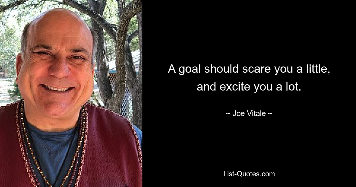 A goal should scare you a little, and excite you a lot. — © Joe Vitale