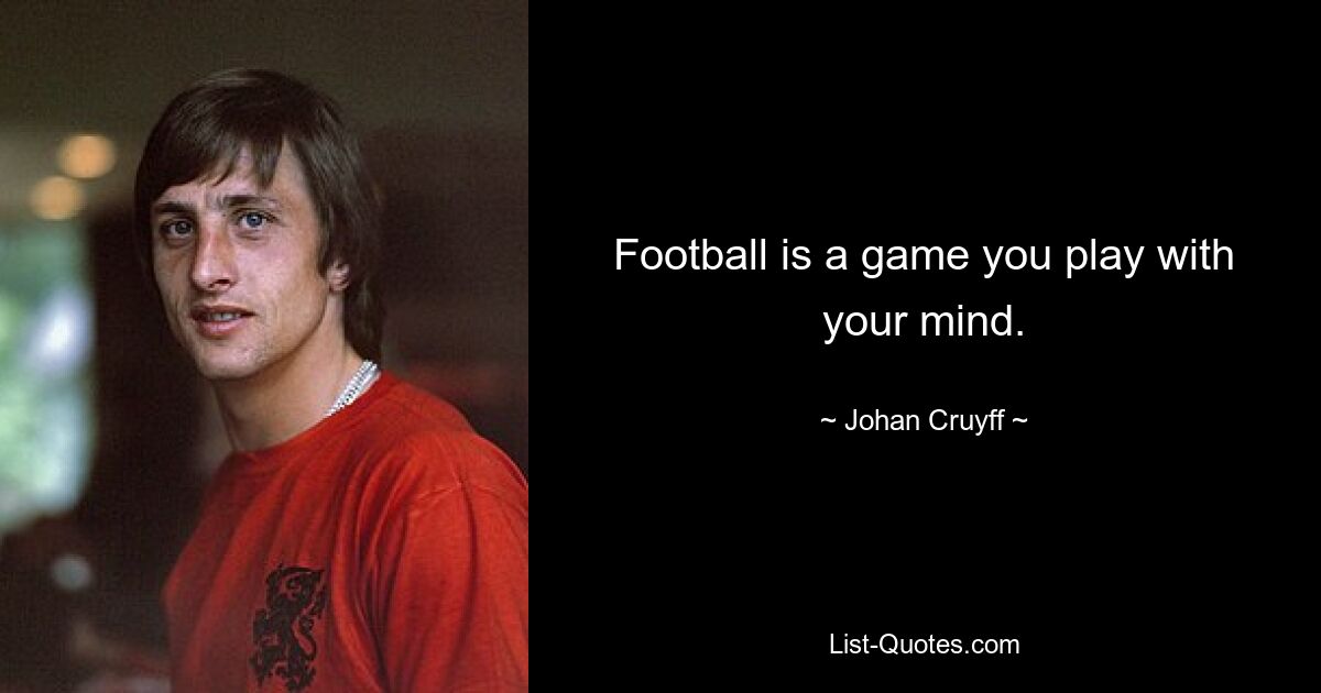 Football is a game you play with your mind. — © Johan Cruyff