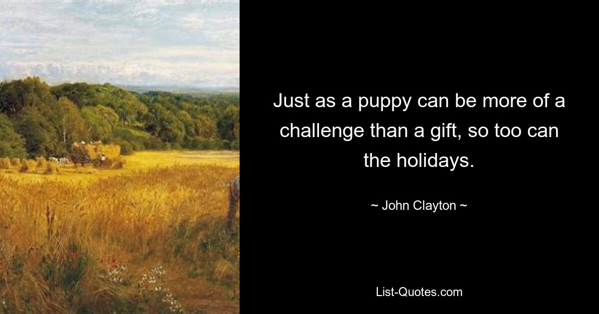 Just as a puppy can be more of a challenge than a gift, so too can the holidays. — © John Clayton