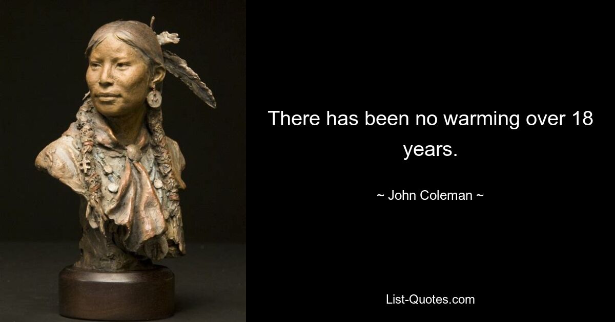 There has been no warming over 18 years. — © John Coleman