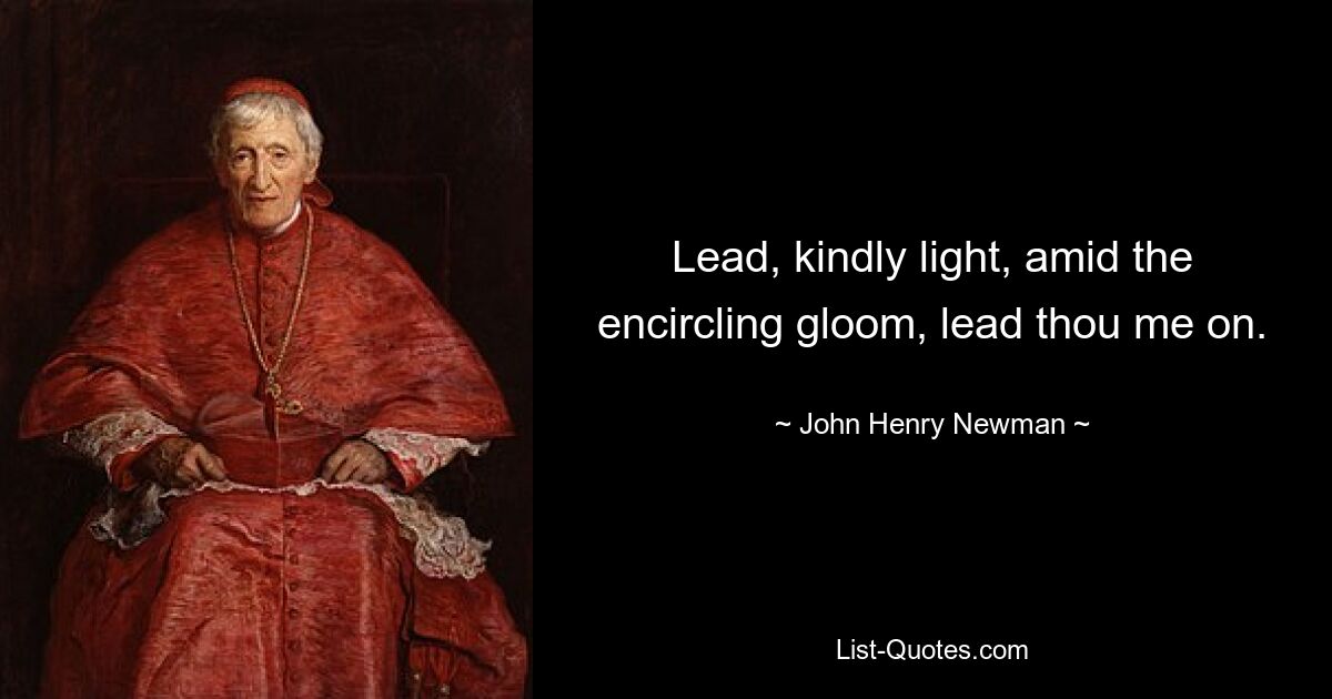 Lead, kindly light, amid the encircling gloom, lead thou me on. — © John Henry Newman