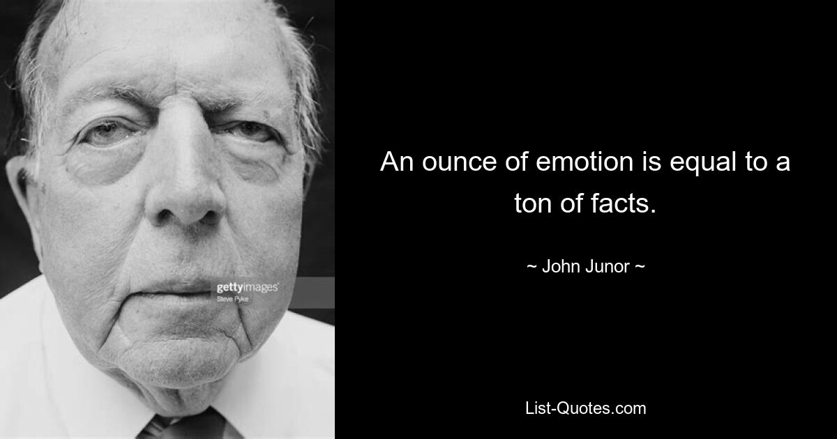 An ounce of emotion is equal to a ton of facts. — © John Junor