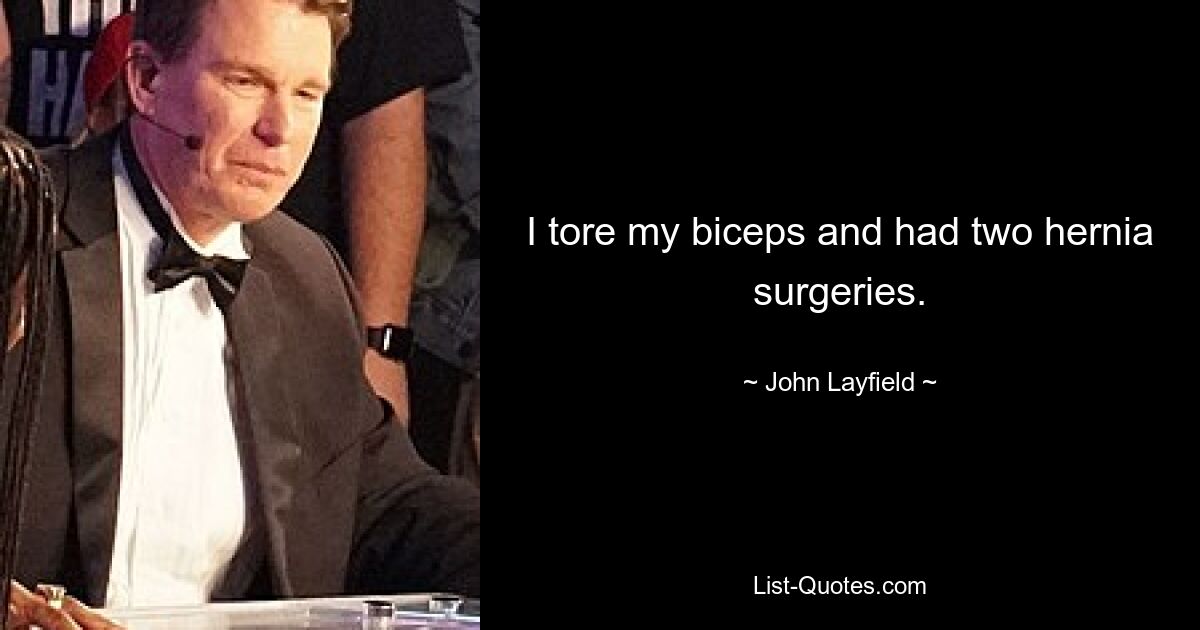 I tore my biceps and had two hernia surgeries. — © John Layfield