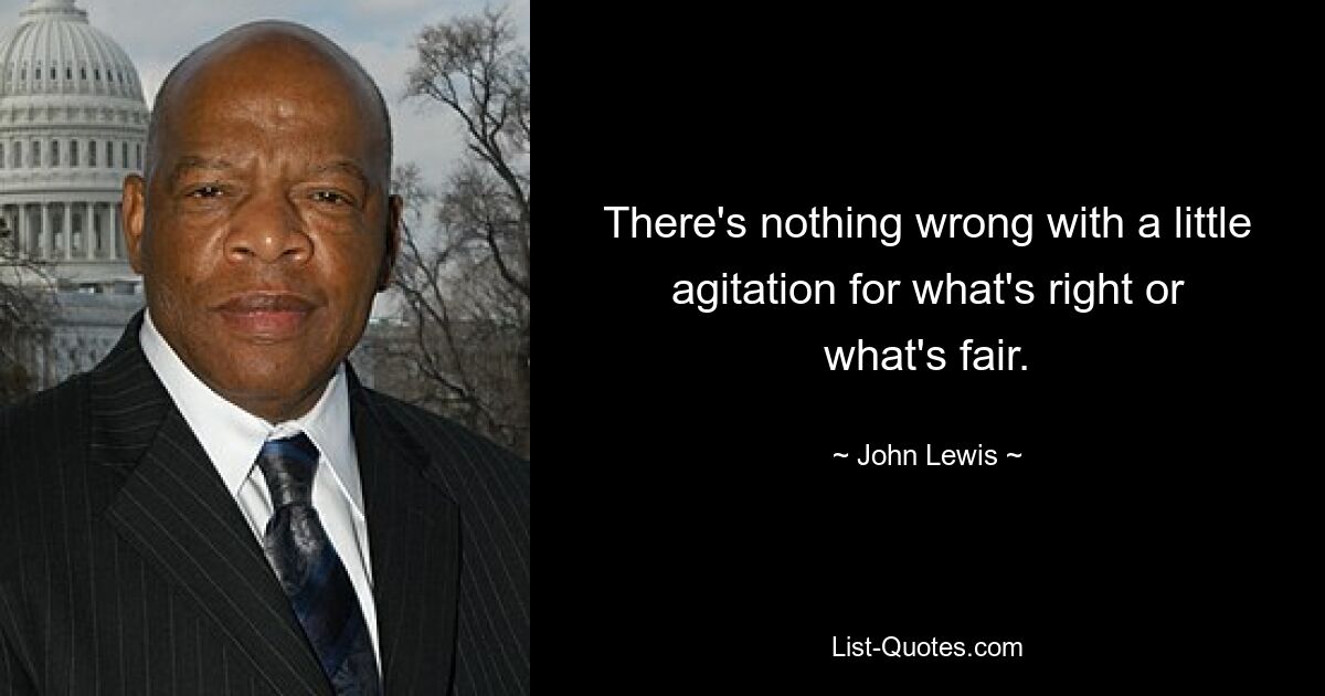 There's nothing wrong with a little agitation for what's right or what's fair. — © John Lewis