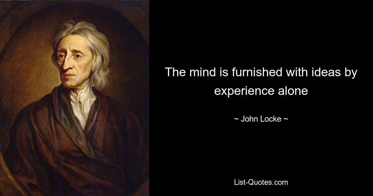 The mind is furnished with ideas by experience alone — © John Locke