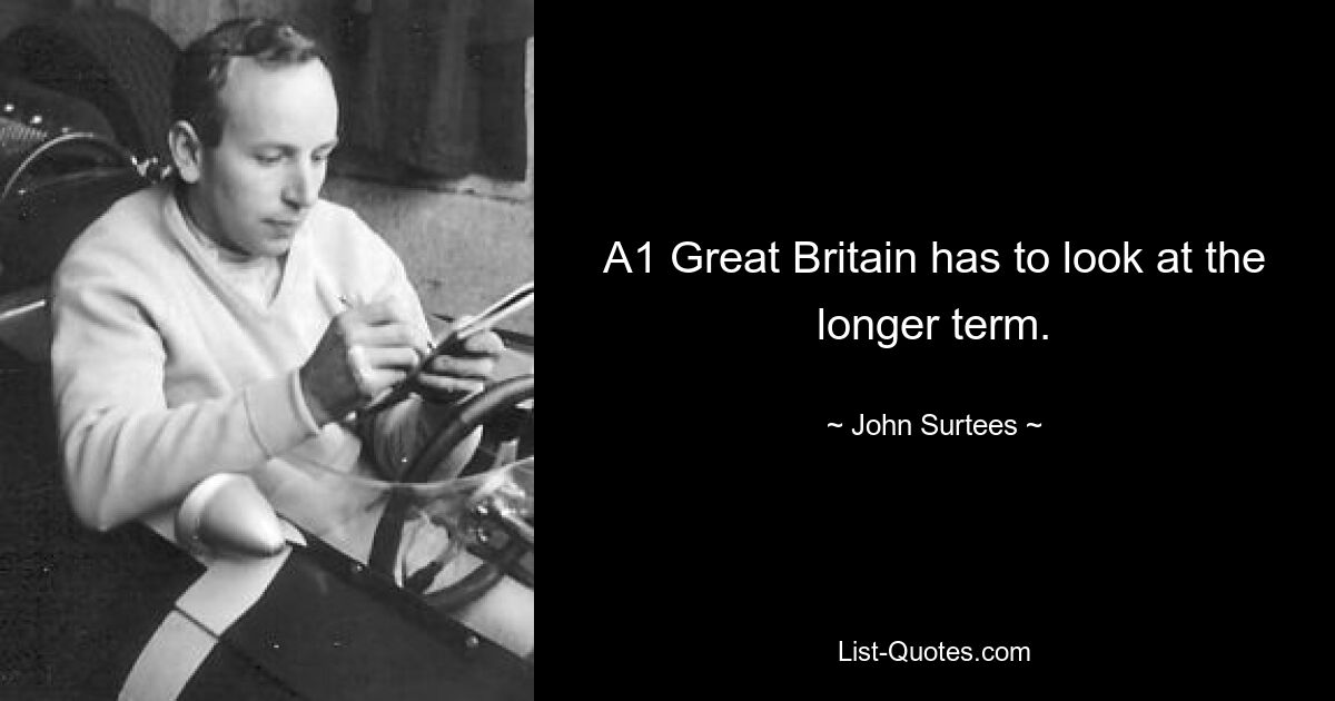 A1 Great Britain has to look at the longer term. — © John Surtees