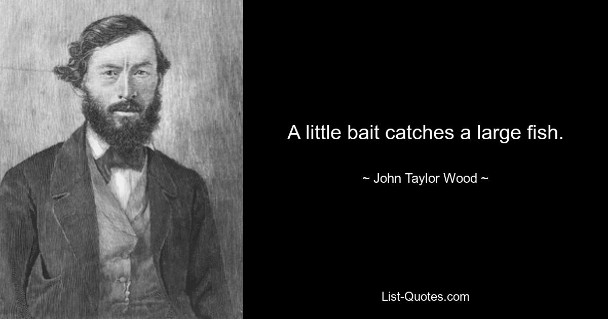 A little bait catches a large fish. — © John Taylor Wood