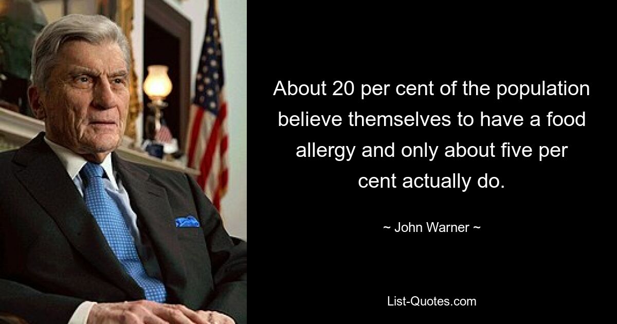 About 20 per cent of the population believe themselves to have a food allergy and only about five per cent actually do. — © John Warner