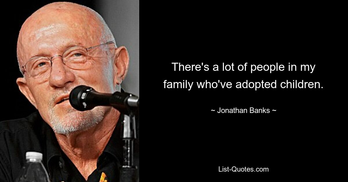 There's a lot of people in my family who've adopted children. — © Jonathan Banks