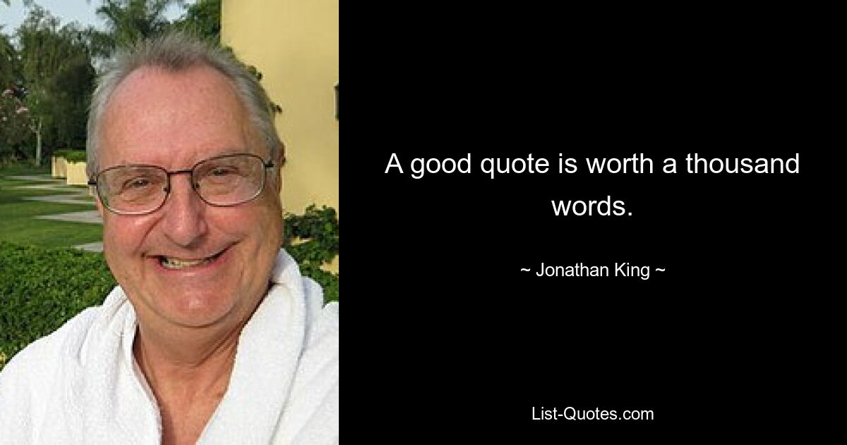 A good quote is worth a thousand words. — © Jonathan King