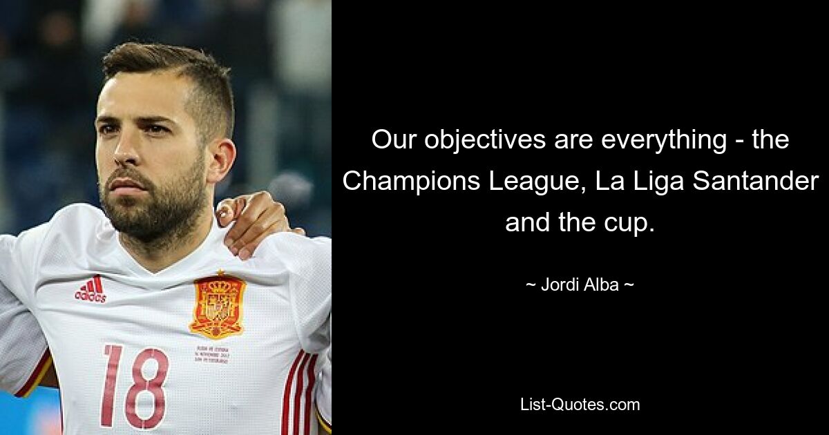 Our objectives are everything - the Champions League, La Liga Santander and the cup. — © Jordi Alba