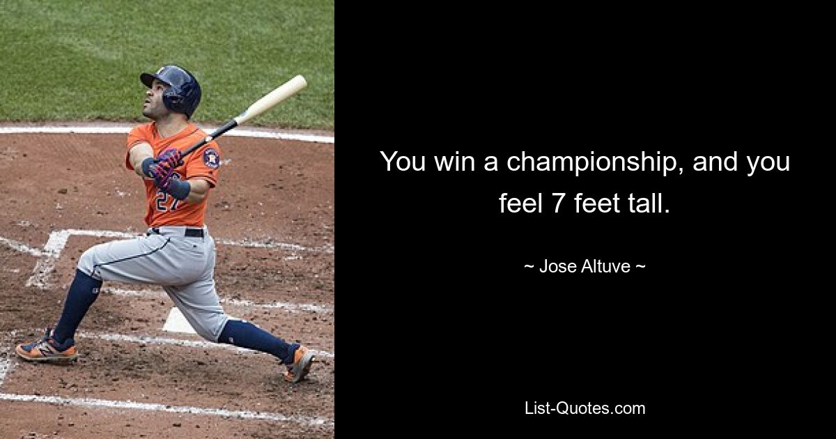 You win a championship, and you feel 7 feet tall. — © Jose Altuve