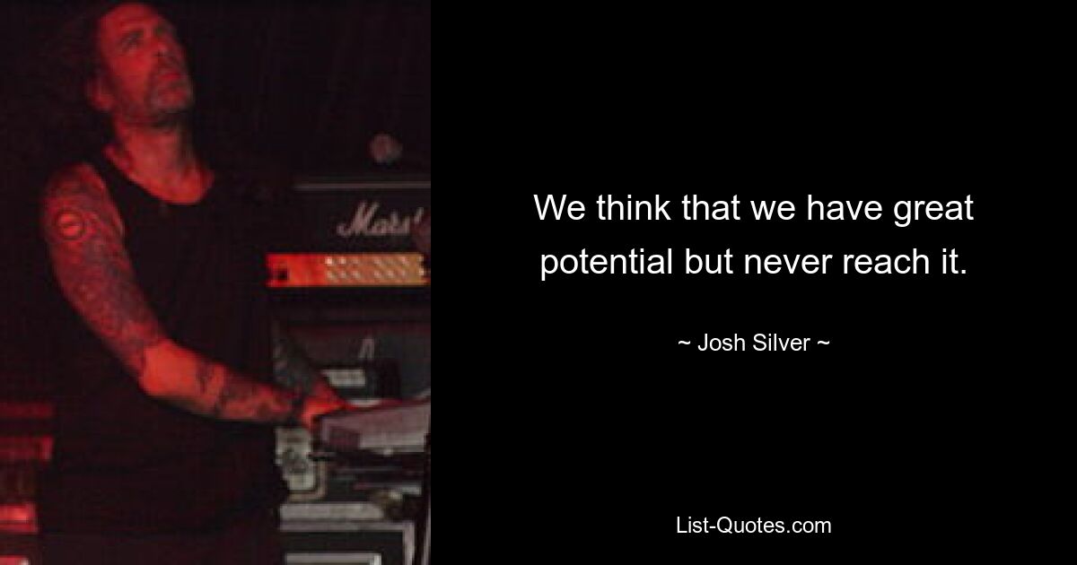 We think that we have great potential but never reach it. — © Josh Silver