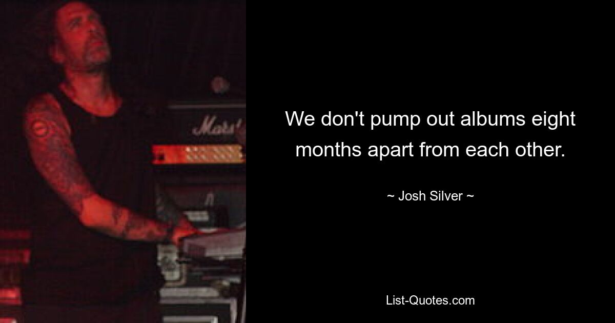 We don't pump out albums eight months apart from each other. — © Josh Silver