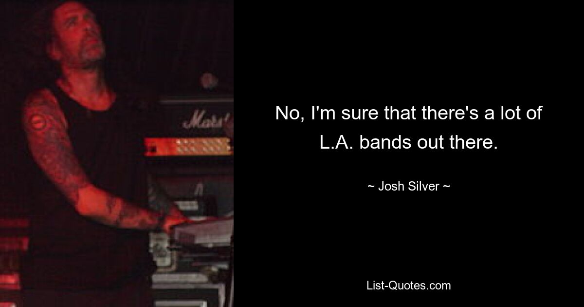 No, I'm sure that there's a lot of L.A. bands out there. — © Josh Silver