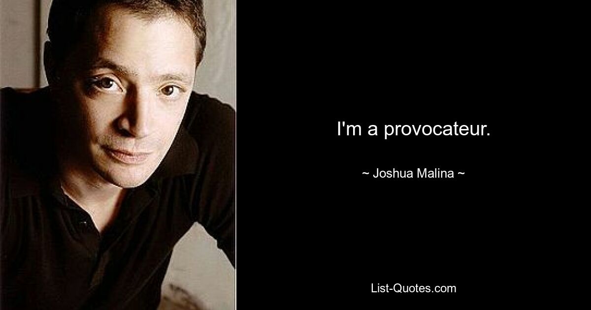 I'm a provocateur. — © Joshua Malina