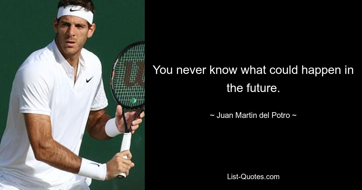 You never know what could happen in the future. — © Juan Martin del Potro