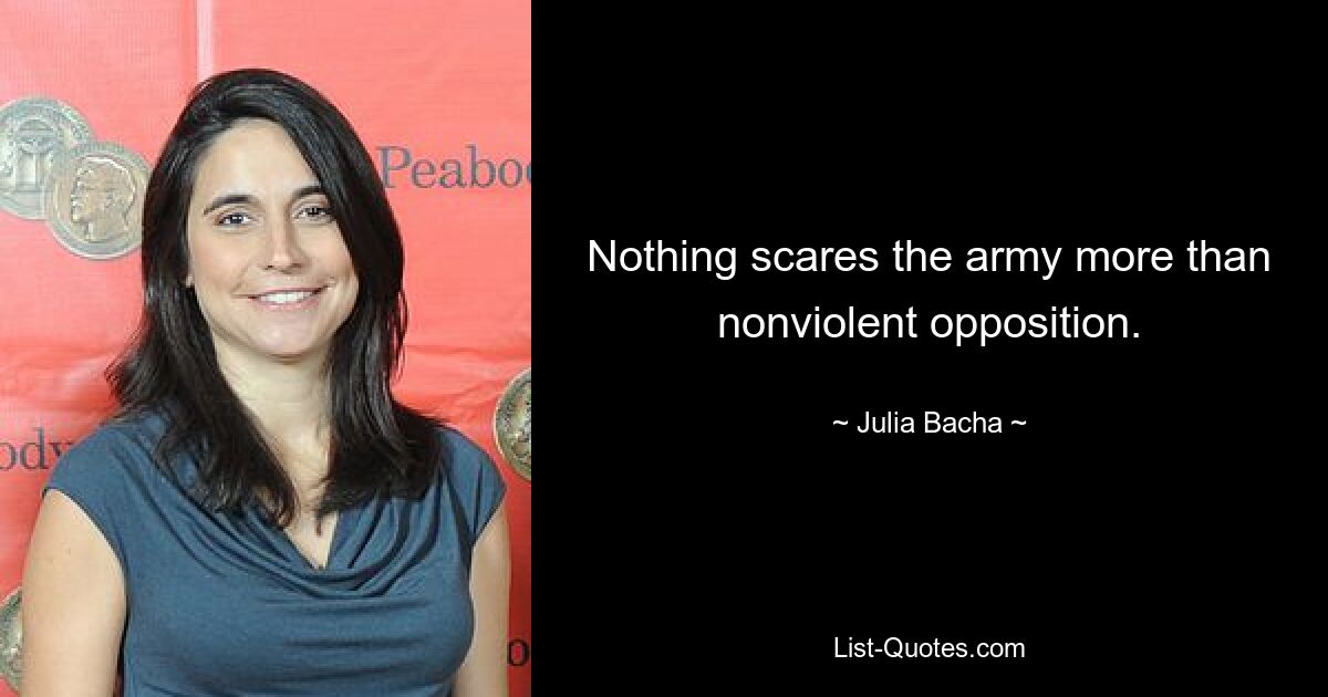 Nothing scares the army more than nonviolent opposition. — © Julia Bacha