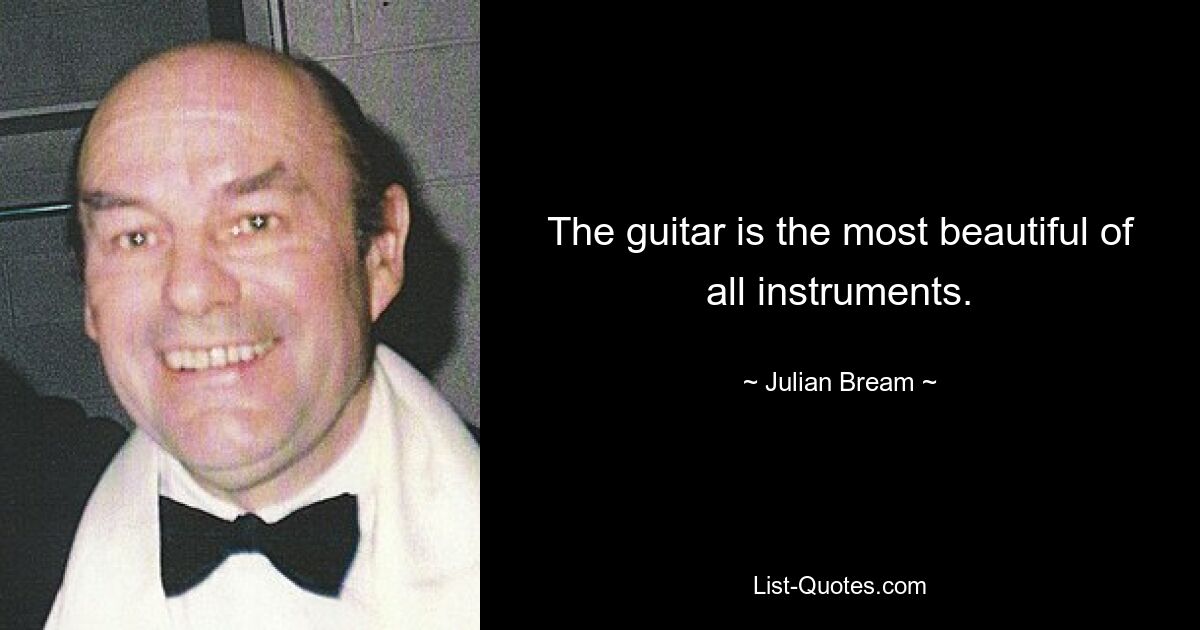 The guitar is the most beautiful of all instruments. — © Julian Bream