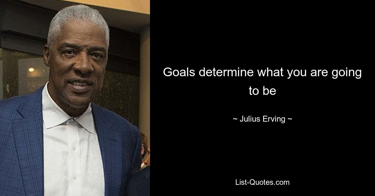 Goals determine what you are going to be — © Julius Erving