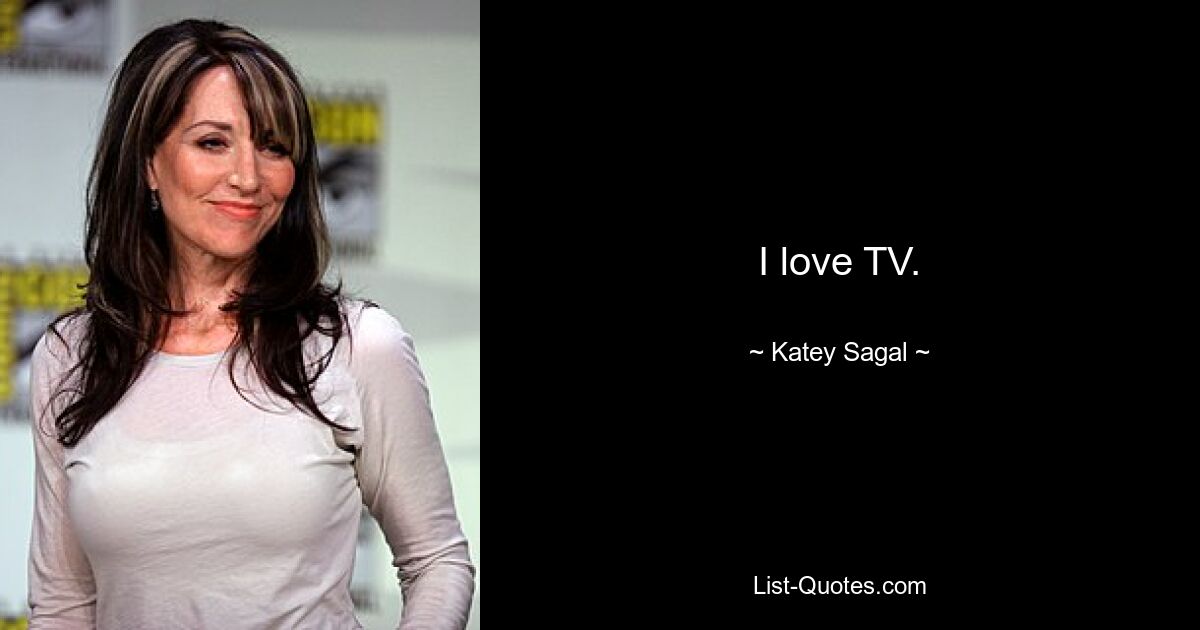 I love TV. — © Katey Sagal