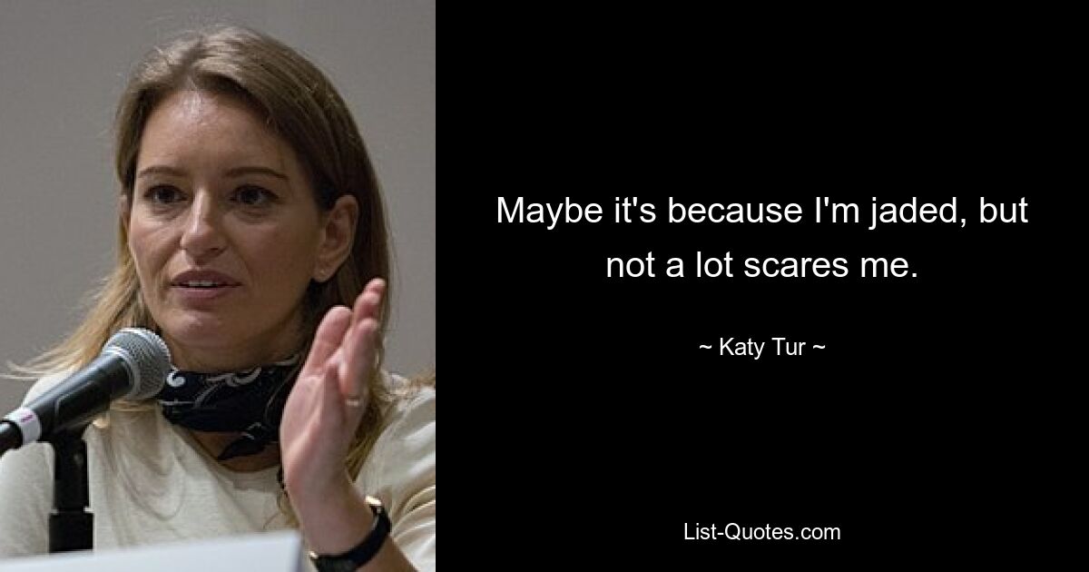 Maybe it's because I'm jaded, but not a lot scares me. — © Katy Tur