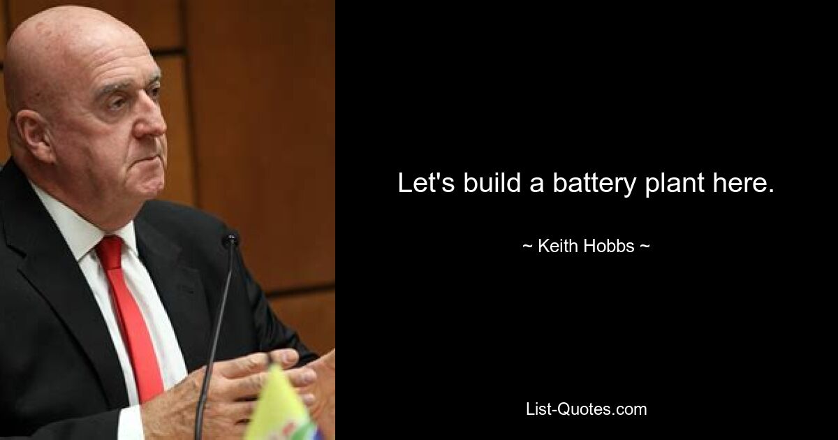 Let's build a battery plant here. — © Keith Hobbs