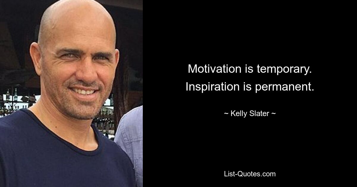 Motivation is temporary. Inspiration is permanent. — © Kelly Slater