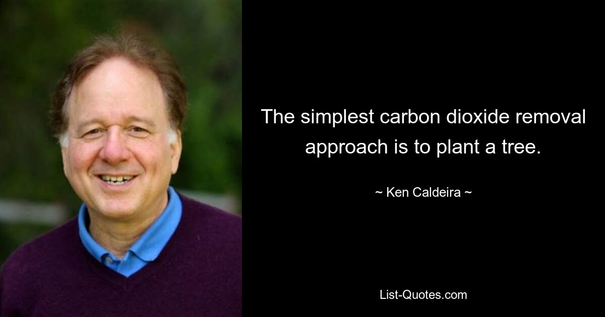 The simplest carbon dioxide removal approach is to plant a tree. — © Ken Caldeira