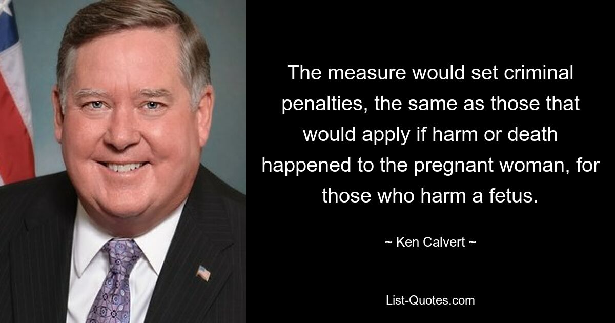 The measure would set criminal penalties, the same as those that would apply if harm or death happened to the pregnant woman, for those who harm a fetus. — © Ken Calvert