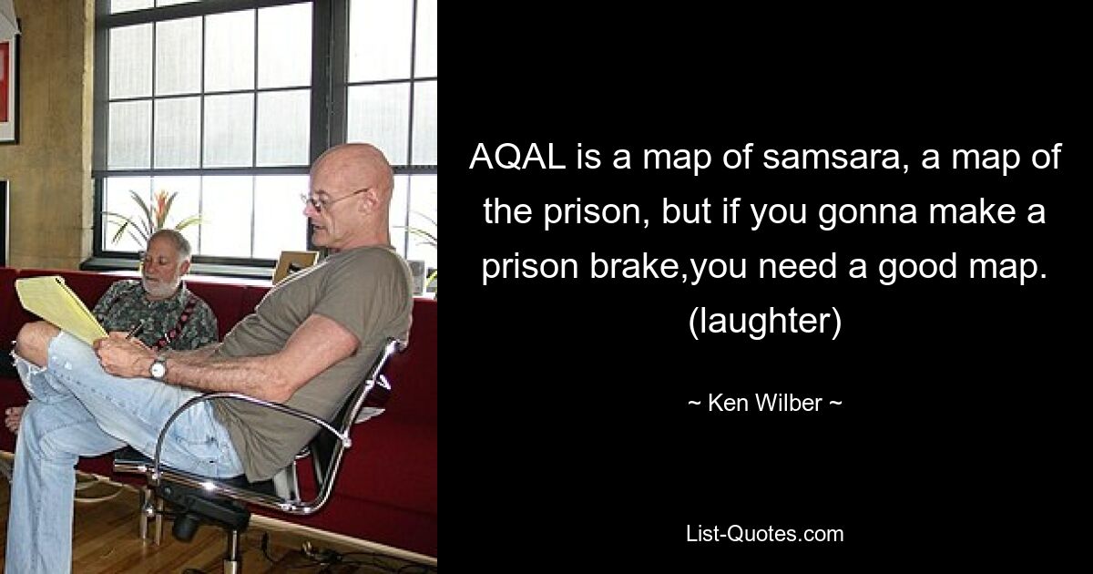 AQAL is a map of samsara, a map of the prison, but if you gonna make a prison brake,you need a good map. (laughter) — © Ken Wilber