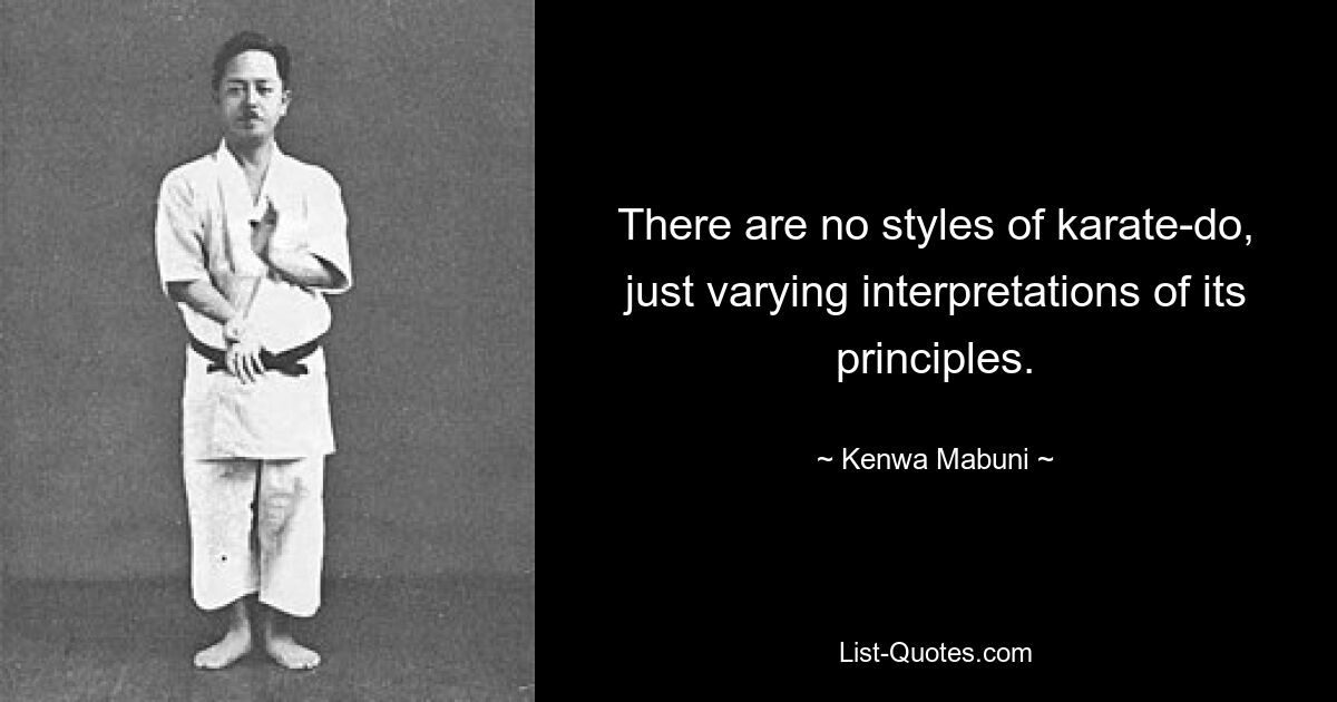 There are no styles of karate-do, just varying interpretations of its principles. — © Kenwa Mabuni