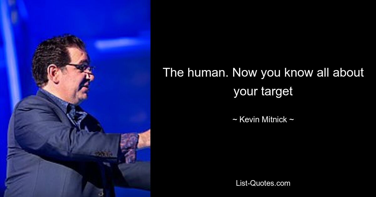 The human. Now you know all about your target — © Kevin Mitnick