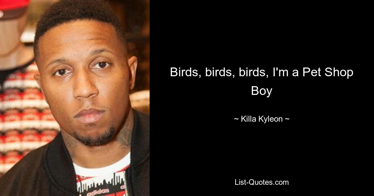 Birds, birds, birds, I'm a Pet Shop Boy — © Killa Kyleon