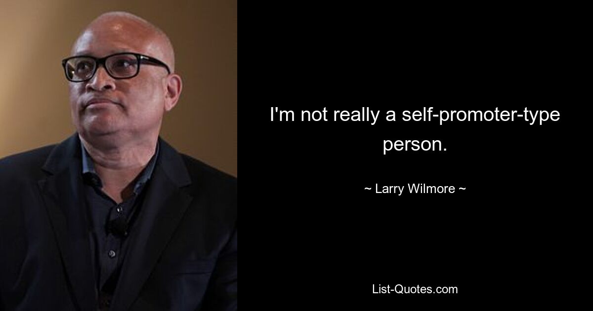 I'm not really a self-promoter-type person. — © Larry Wilmore