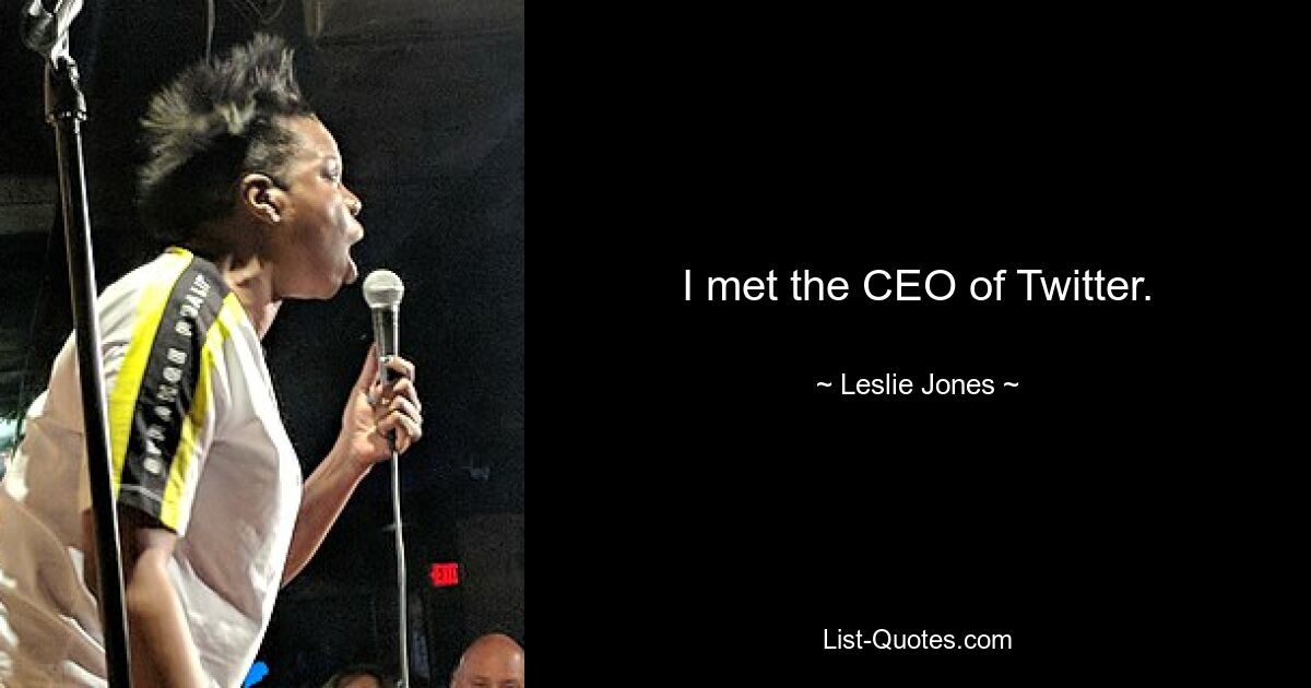 I met the CEO of Twitter. — © Leslie Jones