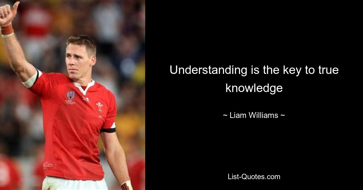 Understanding is the key to true knowledge — © Liam Williams