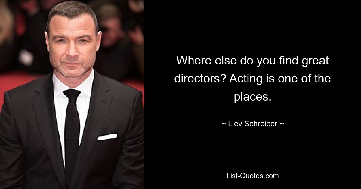 Where else do you find great directors? Acting is one of the places. — © Liev Schreiber