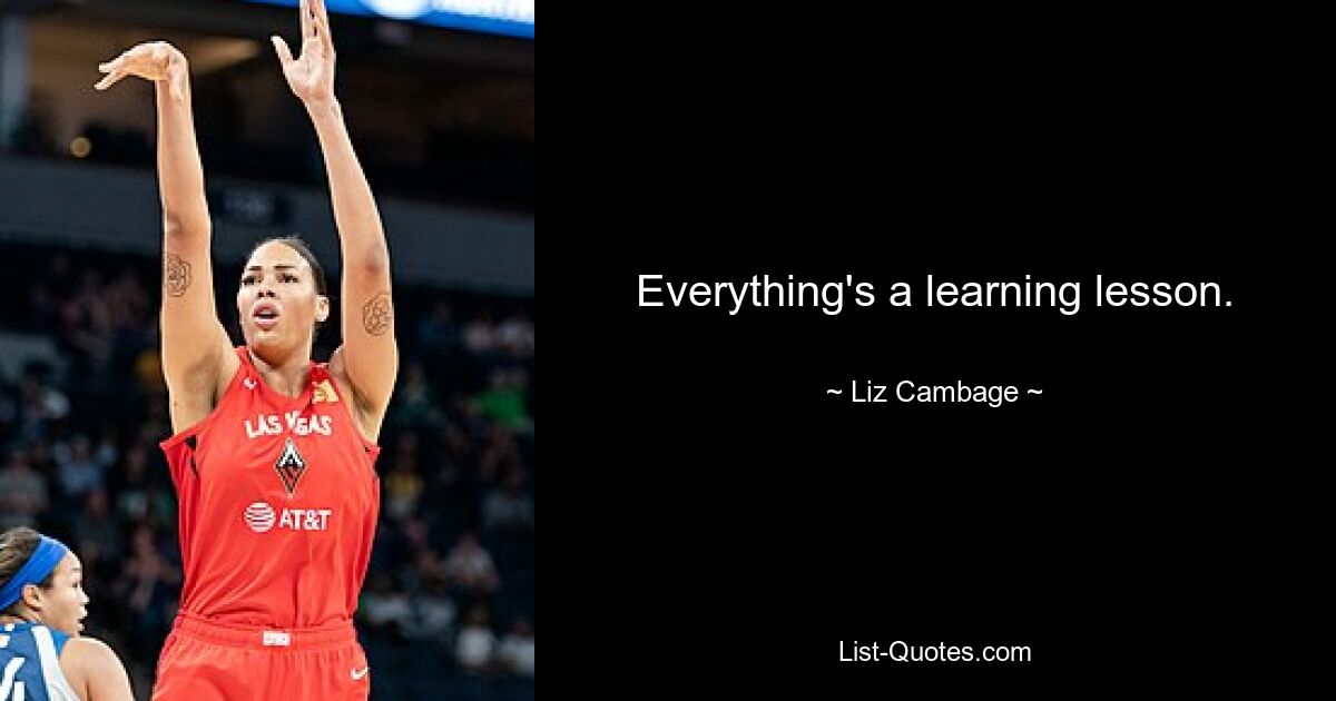 Everything's a learning lesson. — © Liz Cambage