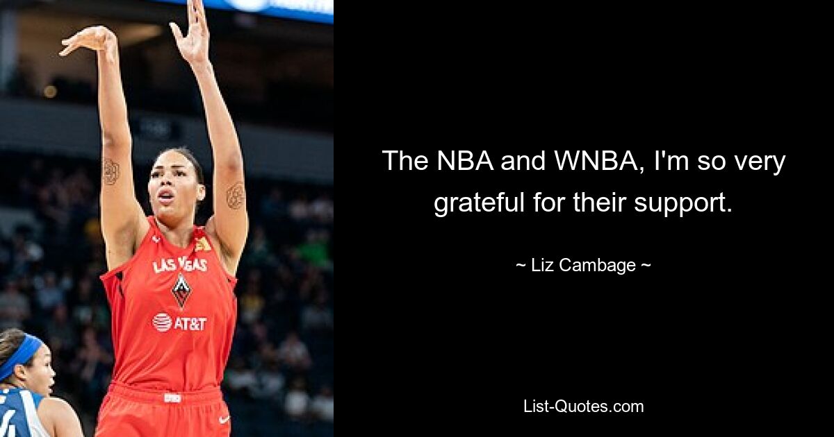 The NBA and WNBA, I'm so very grateful for their support. — © Liz Cambage