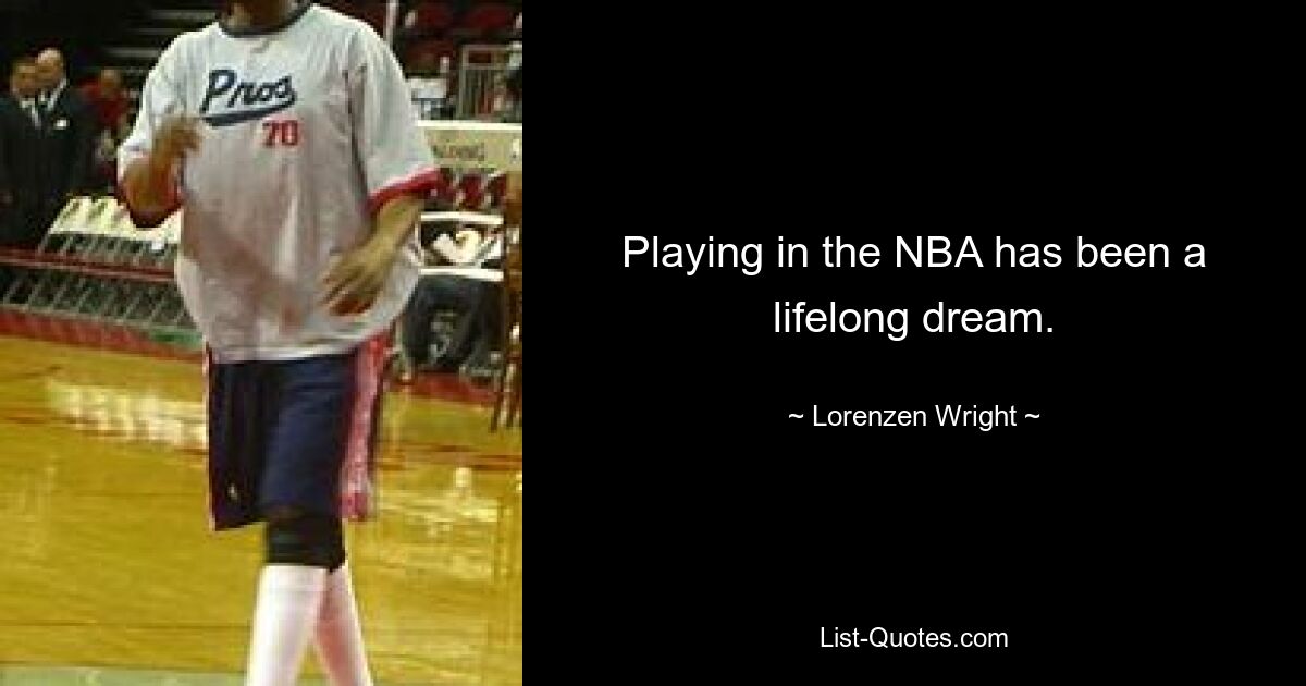 Playing in the NBA has been a lifelong dream. — © Lorenzen Wright