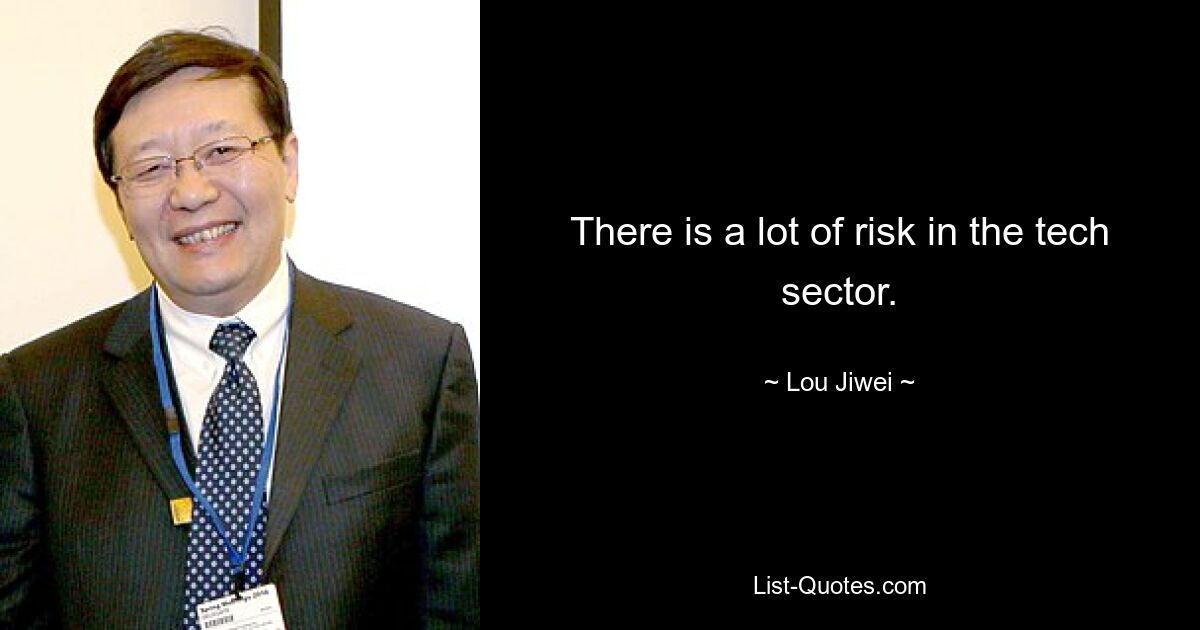 There is a lot of risk in the tech sector. — © Lou Jiwei