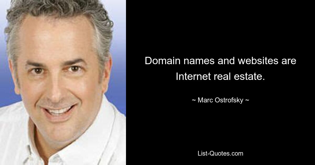 Domain names and websites are Internet real estate. — © Marc Ostrofsky