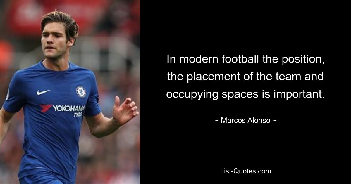 In modern football the position, the placement of the team and occupying spaces is important. — © Marcos Alonso