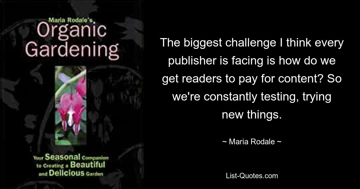 Я думаю, что самая большая проблема, с которой сталкивается каждый издатель, — это как заставить читателей платить за контент? Поэтому мы постоянно тестируем, пробуем что-то новое. — © Мария Родале 