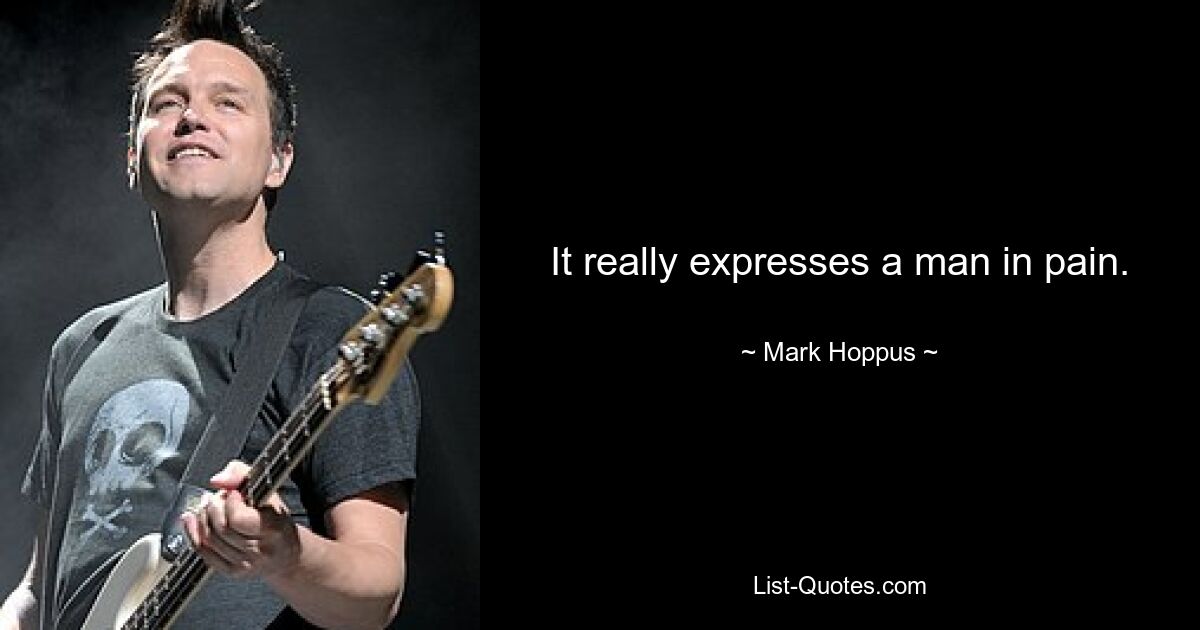 It really expresses a man in pain. — © Mark Hoppus