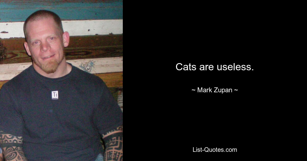 Cats are useless. — © Mark Zupan