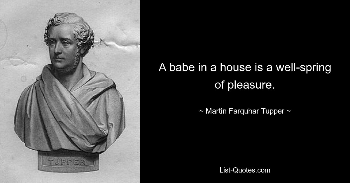 A babe in a house is a well-spring of pleasure. — © Martin Farquhar Tupper